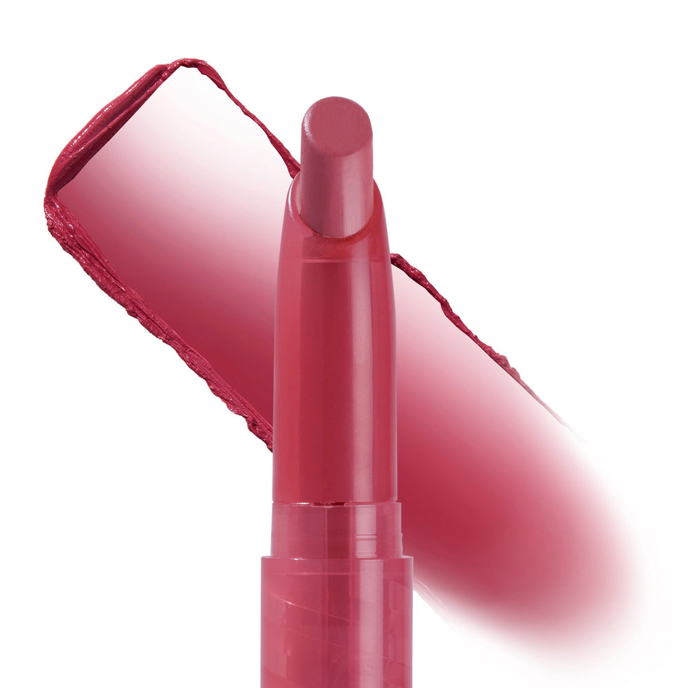 Songbird Lippie Stix applying a rosy mauve swipe across a white background, the slim bullet showing its creamy finish and precise tip; ColourPop Lippie Stix shade Songbird displayed with a smooth pigment streak for texture and color payoff.