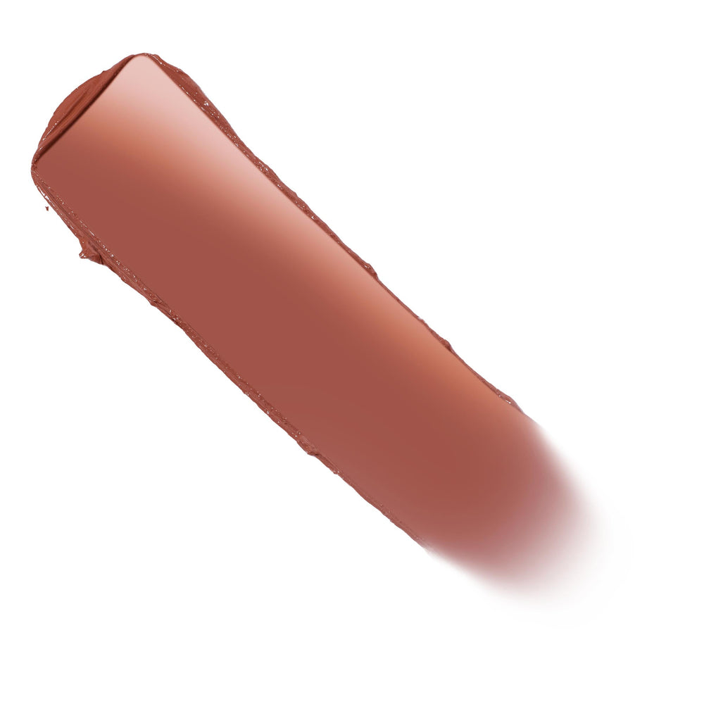 ColourPop Lippie Stix in Brat Pack swiped diagonally as a creamy warm rosy-brown nude swatch on white, showing smooth texture and rich, full-coverage color payoff.